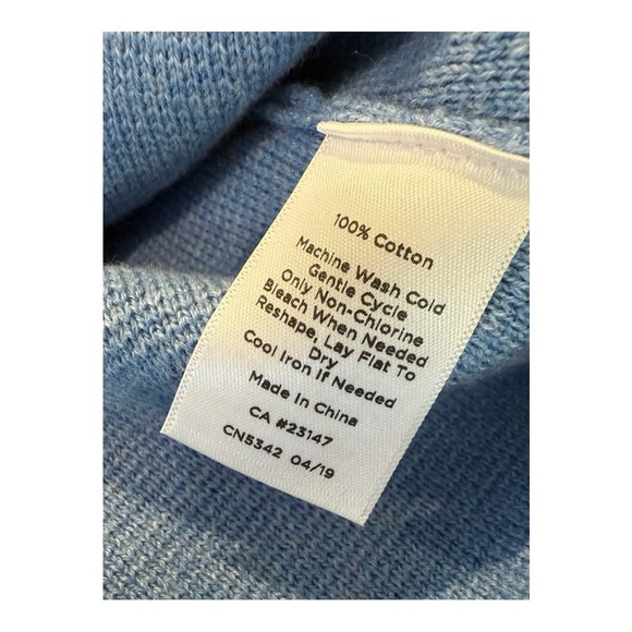 Talbots Indigo Blue Cotton 3 Button Blazer Patch Pockets Jacket Womens Size Med - Picture 7 of 14